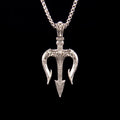 Personalized Stainless Steel Trident Charm Necklace for Men Men Silver Viking Amulet Nordic Runes Religious Necklace
