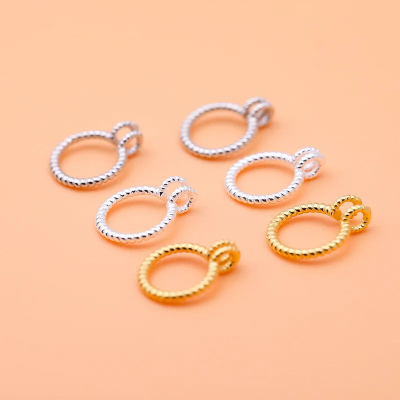 Personalized 925 Sterling Silver Twist Rope Round Link Clasp for Bracelet/Necklace Making Wholesale