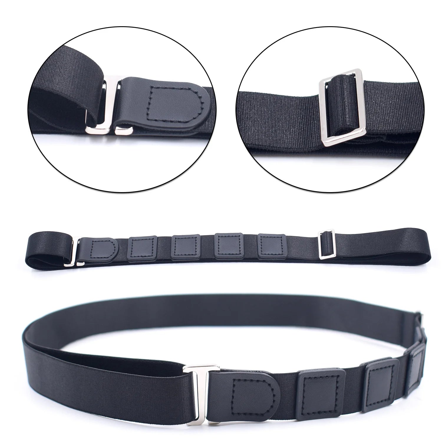 Classic Shape Men's Shirt Collar Band Black Stay Shirt Garter Dress Shirts Holder