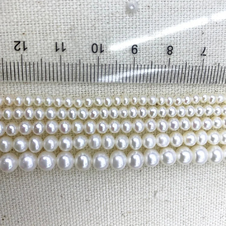 Popular Style 3A  Natural Freshwater Pearls Strands 3mm-6mm Small Size White/pink/purple Round Pearl Necklace