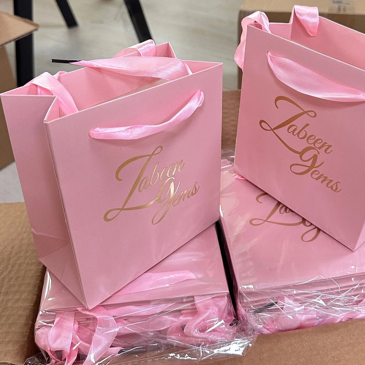 Wholesale Custom Gift Bags with Logo Pink Paper Bags