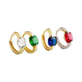 Personality Big Zircon Earrings Colorful Square Zircon Gold Plated  Earrings S925 Sterling Silver Fashion Earrings Trend 2022