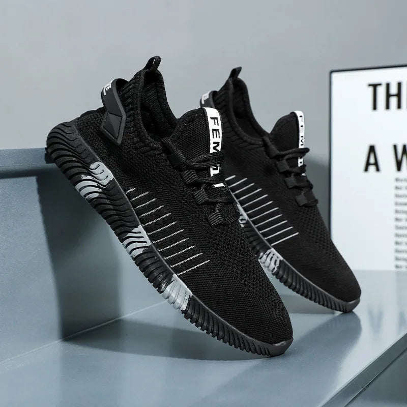 Sport Shoes Men Casual Breathable Lace-up Painting Sneakers Flat Shoes Mens