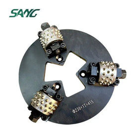 230mm Diamond Rotary Bush Hammer Tool Grinding Concrete with 3* 45 Pins Rollers for Grinder