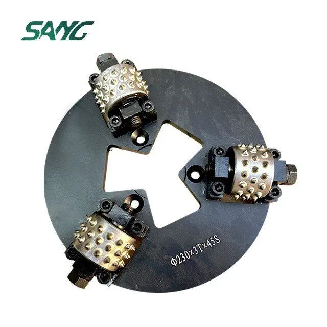 230mm Diamond Rotary Bush Hammer Tool Grinding Concrete with 3* 45 Pins Rollers for  Grinder