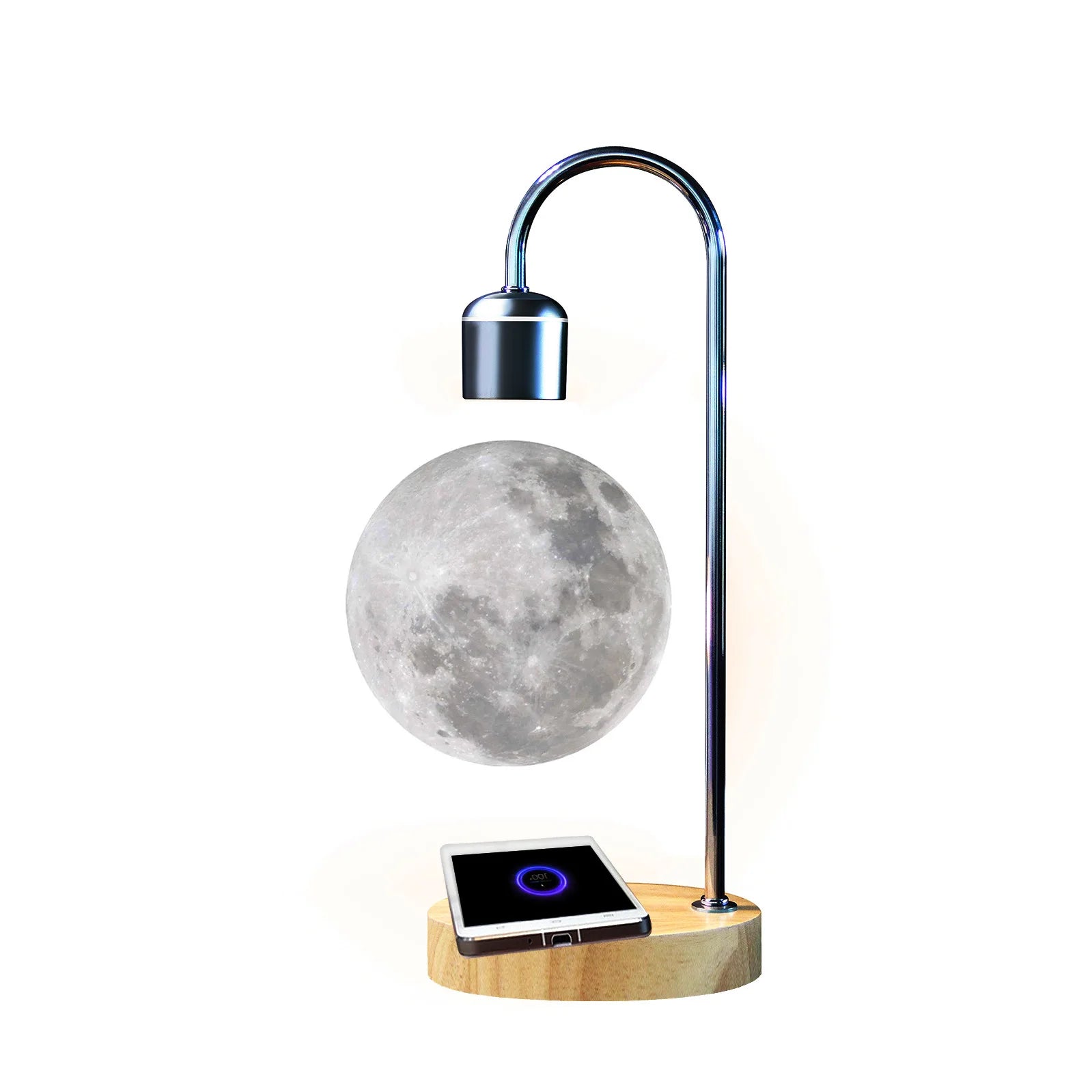 Creative 3D Floating Moon Light Unique Gifts Table Lamp Home Decoration Floating Lamp with Wireless Charging Function for Home