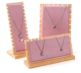 Fashion Velvet Pendant Bracelet Necklace Jewelry Display Stand Wooden Removable Design Custom Logo Factory Direct OEM Available