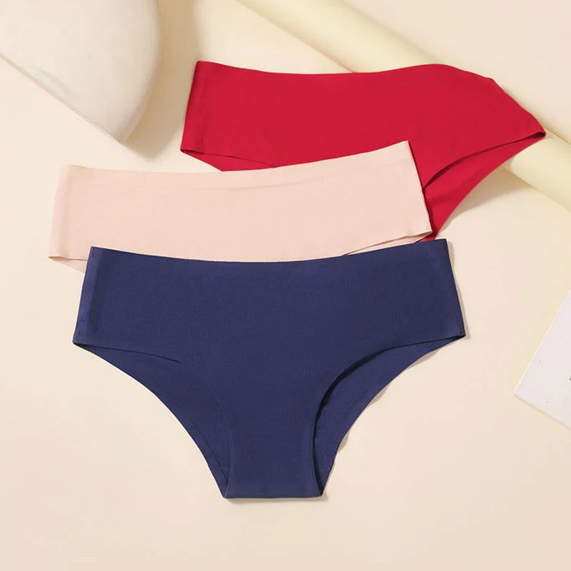 Invisible Undie Solid Color Bonded Briefs Multicolor Wholesale S-XL Comfortable Lady Seamless Panties Women's Briefs Underwear