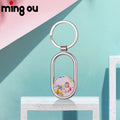 Fashion Sublimation Blank Metal Lightweight Movable Core Double-sided Keychain for Promotion Gifts