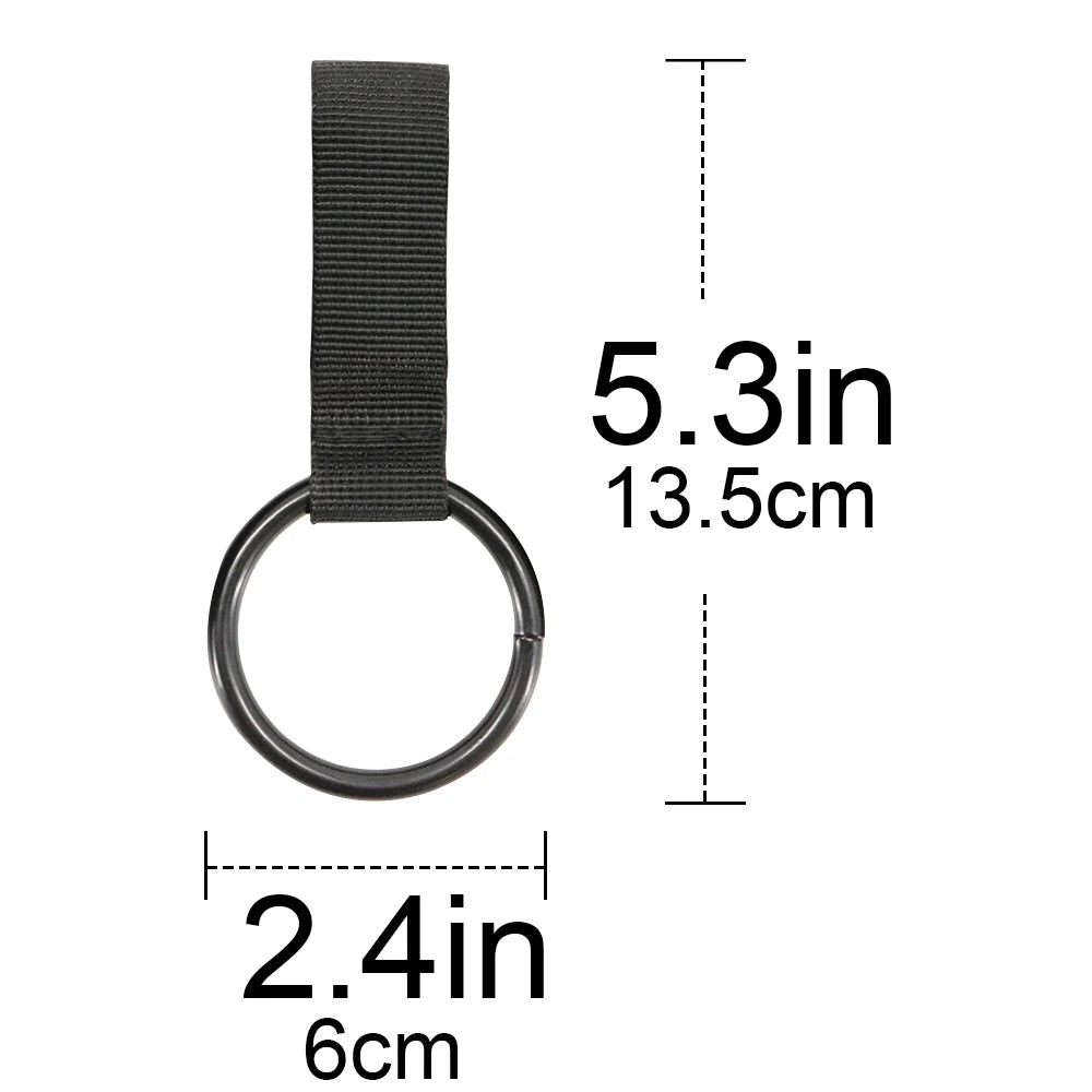 Water Bottle Clip Hanging Portable Water Bottle Ring Holder Keychain for Backpack Belt Nylon Webbing Strap Outdoor Tactical