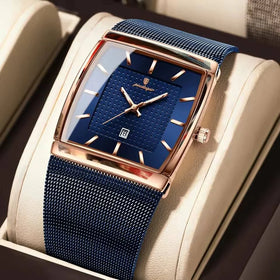 POEDAGAR 885 Mens Luxury Fashion Business Wristwatches Stainless Steel Strap Waterproof Quartz Watches for Mens