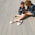 Linyuanwai Manufacture Easy Install Waterproof Fireproofing Decoration Outdoor Floor Wpc Tiles Co Extrusion