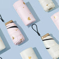 Hot Sale 6-Fold Mini Capsule Pocket Umbrella Custom Printed Black UV Coating Windproof Waterproof Manual Minimalist Small Sun