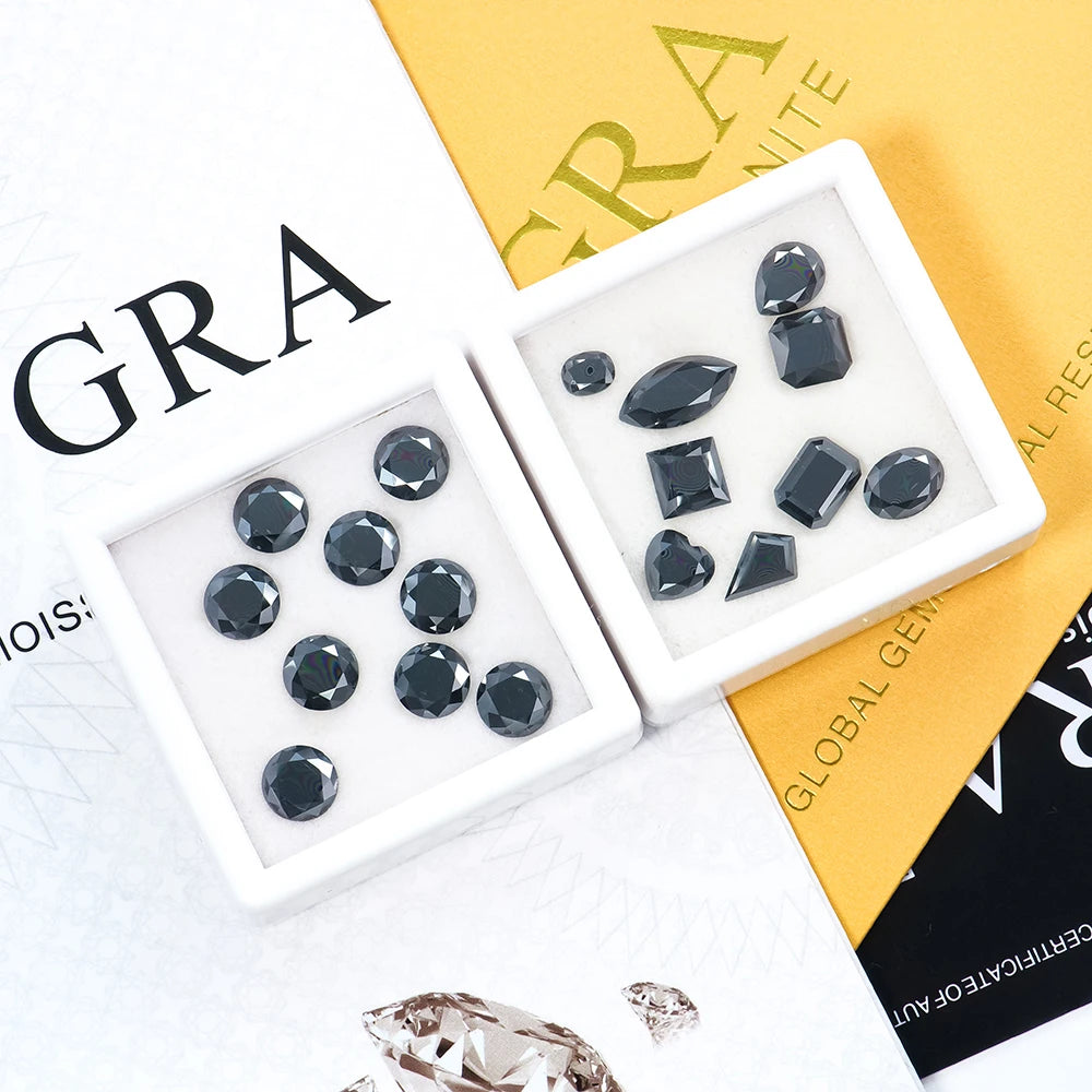 Xingyue Manufacturer 2024 Brand New Loose Gemstone 2-15mm Gra Vvs Emerald Round baguette Fancy Shape Cut Black Color Moissanite