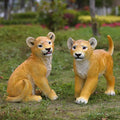 Custom Fiberglass Safari Animals Sculpture / Resin Garden lion Molds Statue / Lifesize Animal Props for Birthday Parties Decor