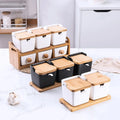 Ceramic Food Storage Jar Airtight Kitchen Spice Jar Wholesale Ceramic Coffee Tea Sugar Canisters With Bamboo Lid