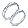 Romantic Adjustable 925 Silver Ring Rhodium Plated Friendship Couples Rings for Best Friend for Wedding & Party Anniversary