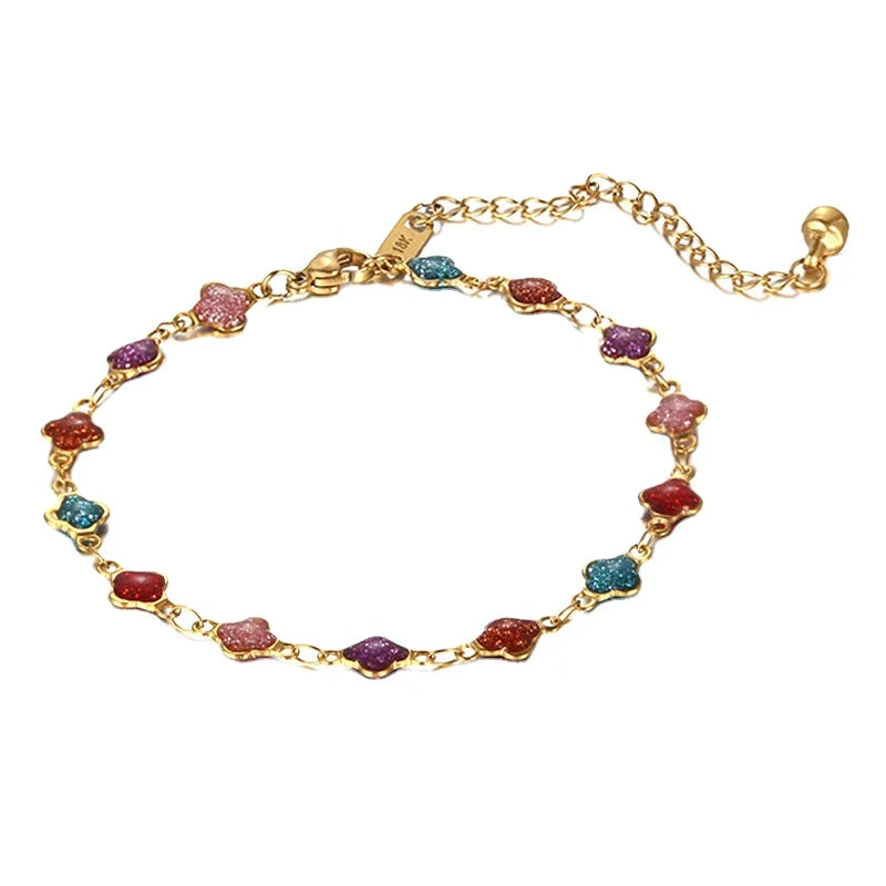 Customize Ladies Stainless Steel Women Foot Jewelry Unique Bling Bohemian Gold Anklets Women Accessories