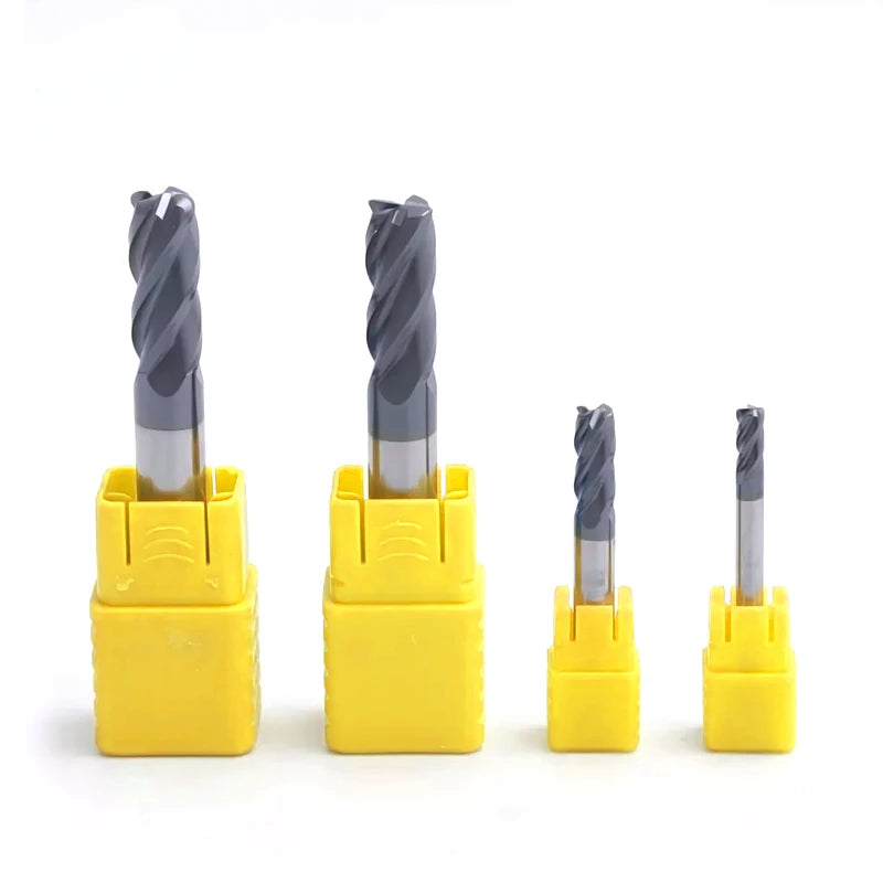 Solid Carbide HRC55 CNC Router Bits 4-Flute Square Face End Mills Safety Milling Cutter Tool with OEM Support