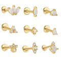 Fashion Jewelry Opal Stud Earrings 925 Silver Jewelry Gold Plated Jewelry Synthetic Opal Earrings Women