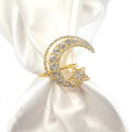 Wholesale Crystal Rhinestone Moon & Star Napkin Rings for Weddings Hotels Parties Banquets and Ramadan Table Decorations