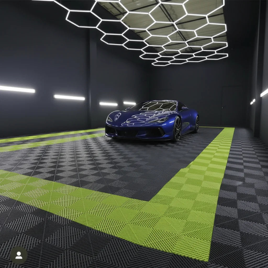 40X40X1.8CM Low MOQ Factory Direct Sale Non Slip Interlocking Garage Floor Tiles Garage Floor Mat for Carwash Detailing Shop
