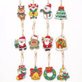 Diy Diamond Painting Keychain Special Shape Crystal Stone Drill Christmas Gift Decoration Wooden Children'S Diamond Art