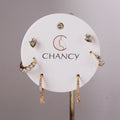 3 Pairs/Set Fashion Brass CZ 16K Gold Plating Jewellery Mini Gold Plated Stud Earrings Set for Girls Women