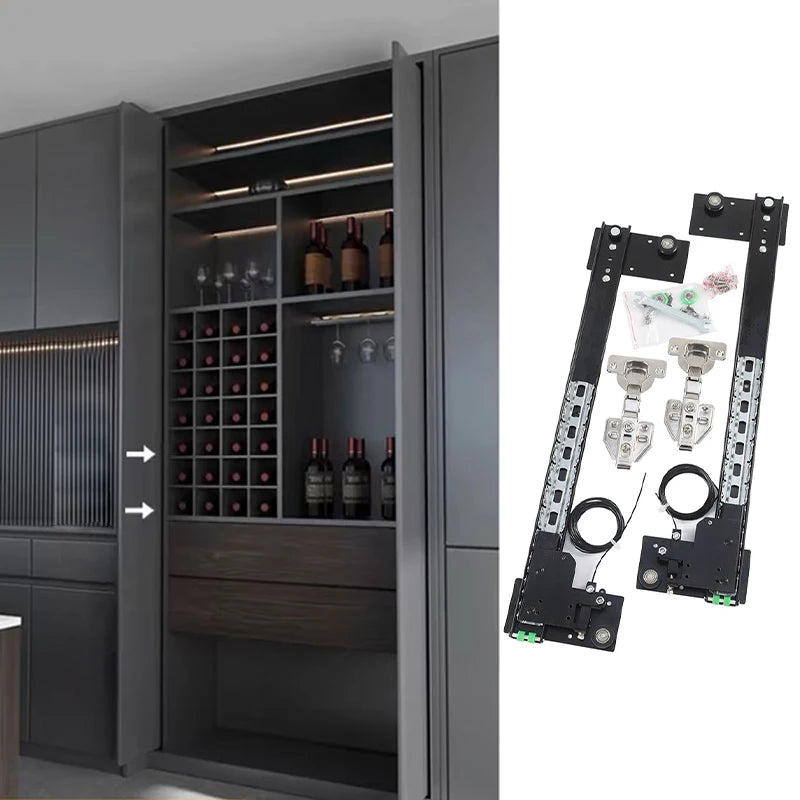 Light Duty Drawer Cabinet Wooden Rail Pivot Hidden Bedroom Pocket Door Slide System Kitchen Wardrobe Sliding for Furniture