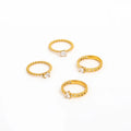 Fenny 18K Gold Plated Wholesale No Fade Chunky Chain Luxury Square Teardrop Zirconia Stainless Steel Finger Ring Trend for Wom