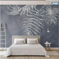 Gray Texture Tv Background Wall Wallpaper Modern Fashion Leaf Film And Television Wallpaper Decorative Mural 8D Wall Covering