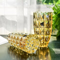 New Golden Modern Handmade Luxury Crystal Glass Thick Bottom Tabletop Vase for Party and Hotels