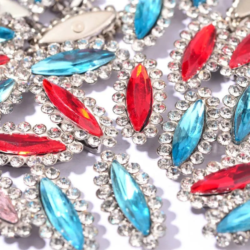 Flower Flat Back Crystal Rhinestone Bead Acrylic Loose Sewing Glue-On Technique Customized Color Custom Size Shoes Bags Garment