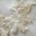 Border Lace Mirrored Flowers Wedding Dress Shoes Headdress Bags DIY Sewing Accessories Handmade