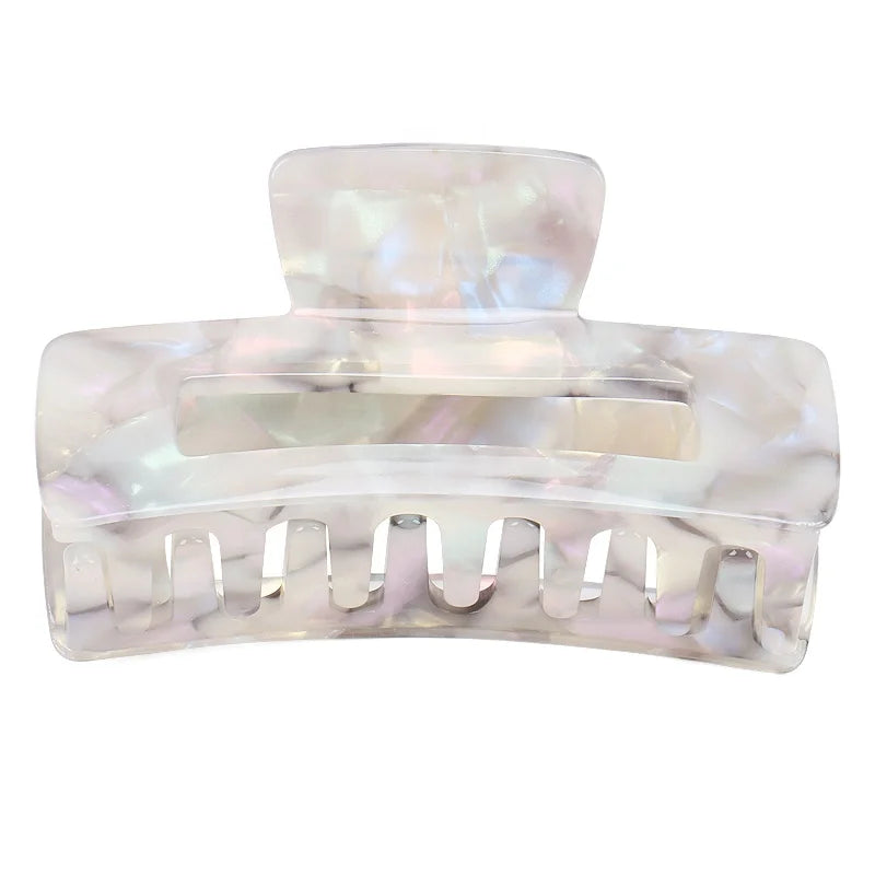 7.5cm Hollow Rectangular Claw Hair Clips Romantic Marble Hair Claws Large Acetate Hair Claw for Ponytail