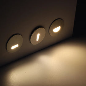 Round Aluminum LED Stair Light 1W 12V Recessed Wall Light LED Corridor Stair Step Light Multiple Luminous Shapes Concrete Lamp