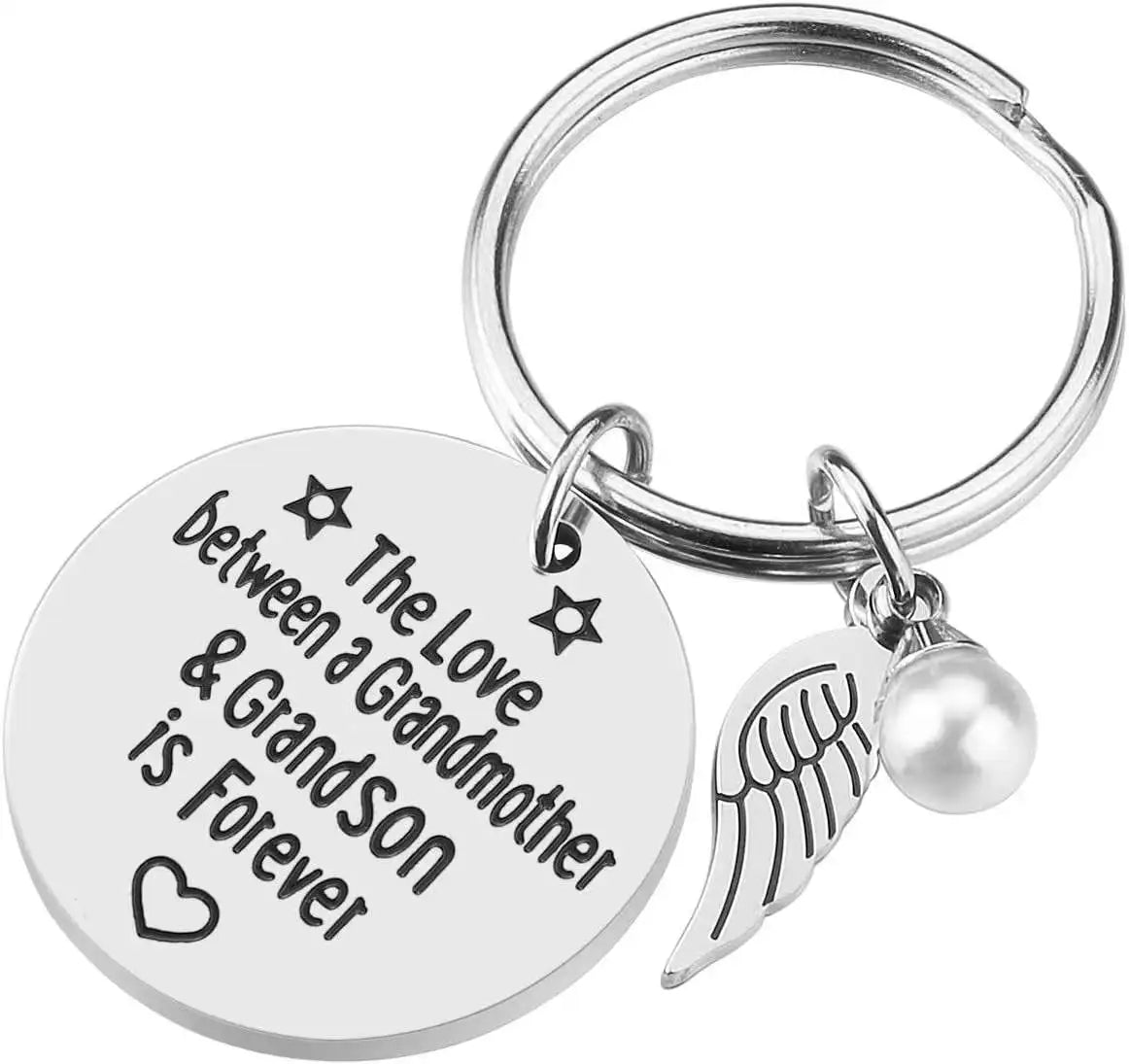 Grandma Gift From Granddaughter Stainless Steel Grandmother Keychain Jewelry Gifts Mom Keychain Mother's Day Gifts