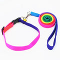 Wholesale Stocked Nylon Cat rainbow Set Collar and Leash