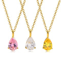 Dainty 18k Gold Plated Personalized Jewelry Crystal Charm Necklaces Jewelry