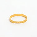 Fenny 18K Gold Plated Wholesale Classic Engraved Narrow Sun Burst Band Stainless Steel Finger Ring Trend for Women