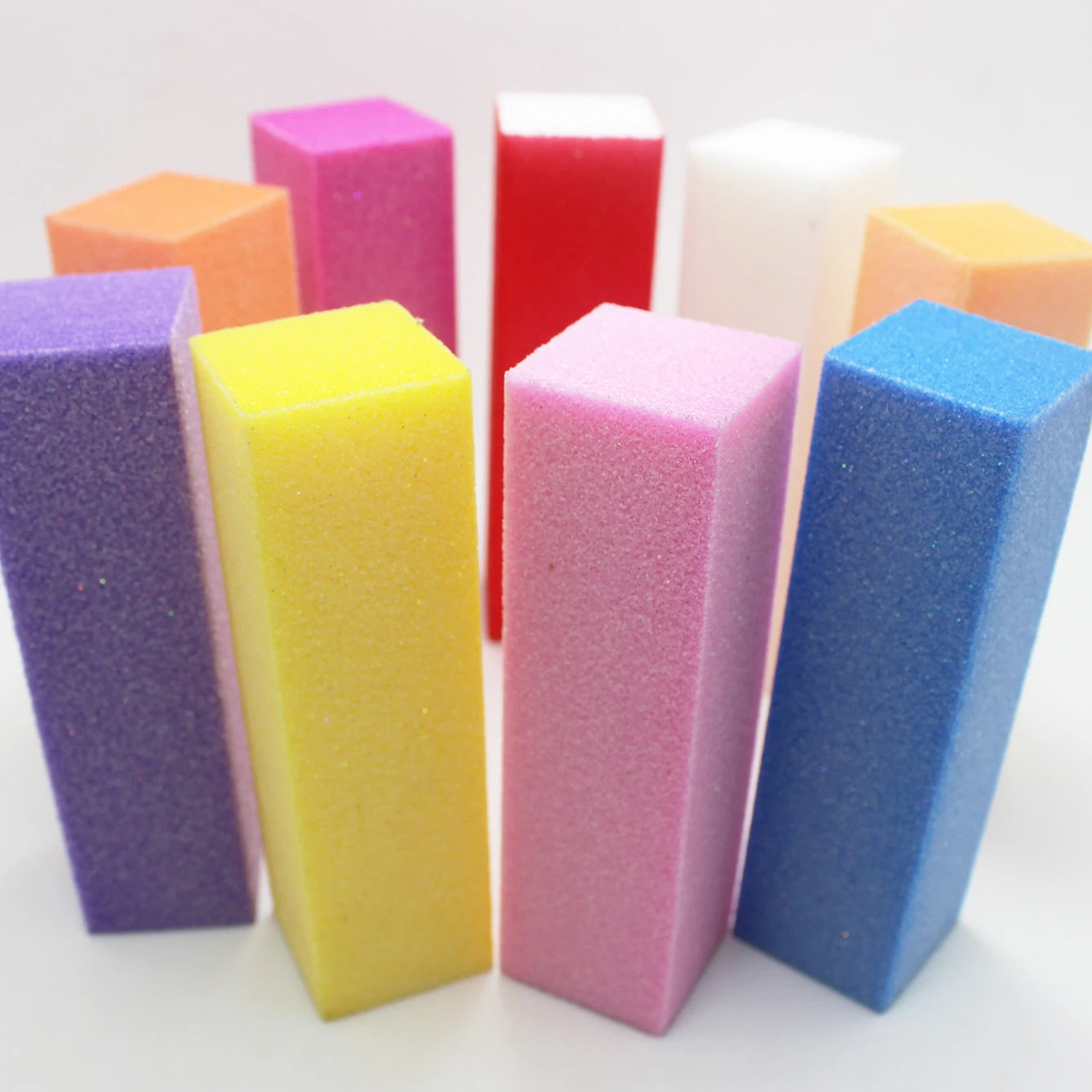 Hot Selling Good Quality Wholesale Eco Friendly Eva Material Nail Buffers Rectangle Shape Size L Variety Color Custom Logo