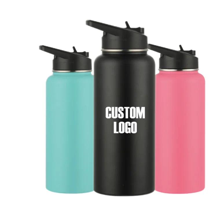 1L Double Wall Stainless Steel Tumbler Interchangeable Lid 1000ml Water Bottle Factory Vacuum Flask Stainless Steel Tumblers