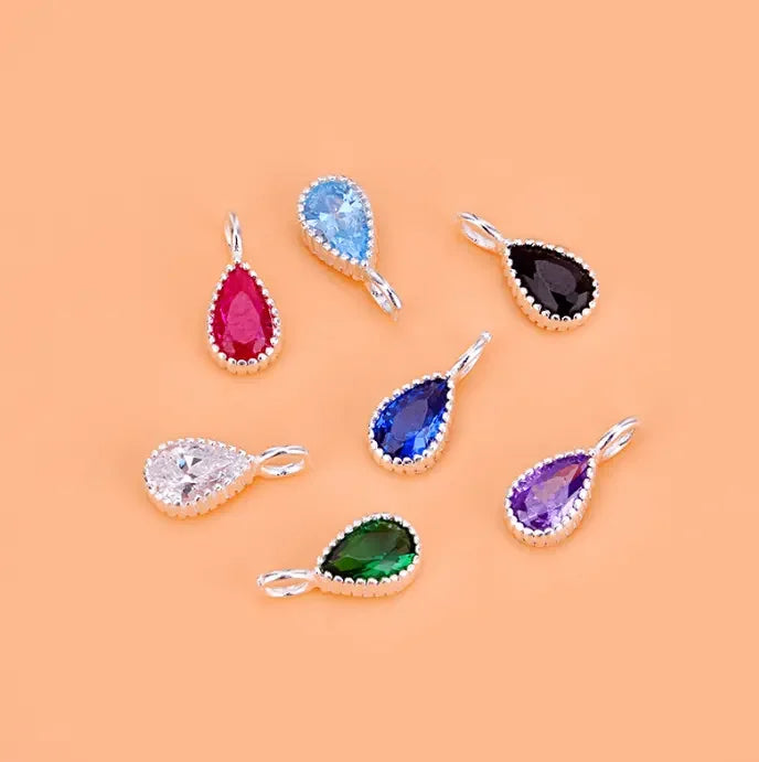 New Fashion 925 Sterling Silver Drop Christmas Color Zircon CZ Charm for Jewelry Bracelet Necklace Earring Making Pendants