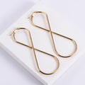 Statement Jewelry Waterproof Stainless Steel 18k Gold Plated Big Infinity Hoop Earrings