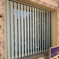 Modern Electric Built-in Plain Vertical Blinds for French Windows and Sliding Doors Fabric Grey Living Room Use