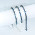 Premium Jewelry 925 Silver Necklace Rhodium Plated Round Brilliant Cut Original Royal Blue Color Moissanite Tennis Link Chain