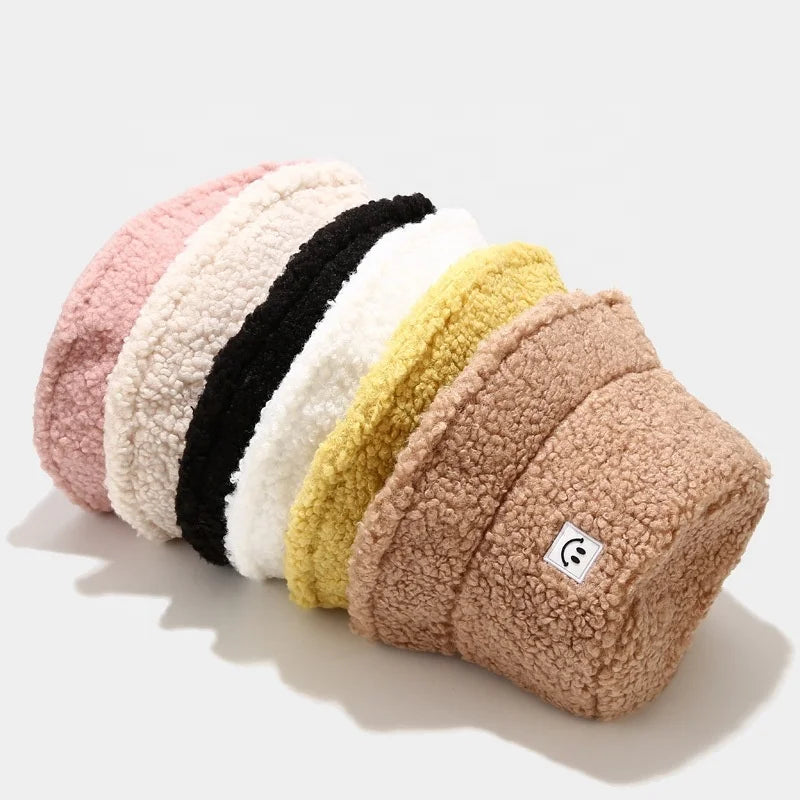 Luxury Soft Warm Teddy Faux Fur Bucket Hat for Women Custom Design Winter Fisherman Plush Fluffy Furry Fuzzy Hat Custom Logo
