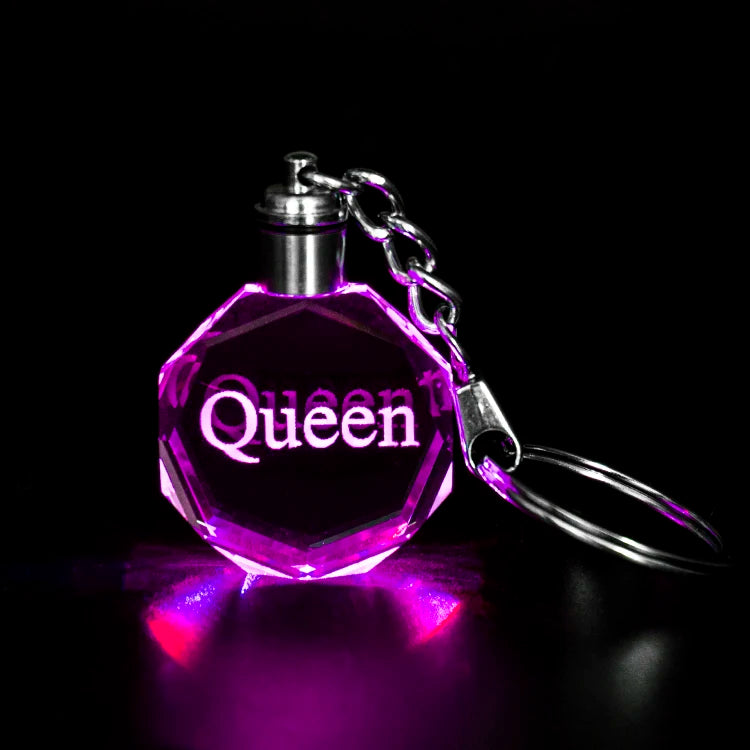 Wholesale K9 Crystal Glass Keychain Custom Multi-color DIY Crystal Keychains 3D Logo Queen Crystal Giveaways
