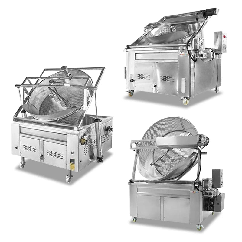 Industrial Electric Commercial Fryer Automatic Stir Batch Type for Fish Potato Chips Gas Snacks Peanut Panipuri Empanadas Fry