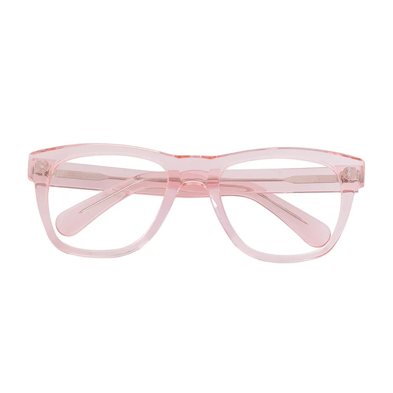 Italian Brands Fashionable Pink Colored Clear Eyeglasses New Design Acetate Glasses